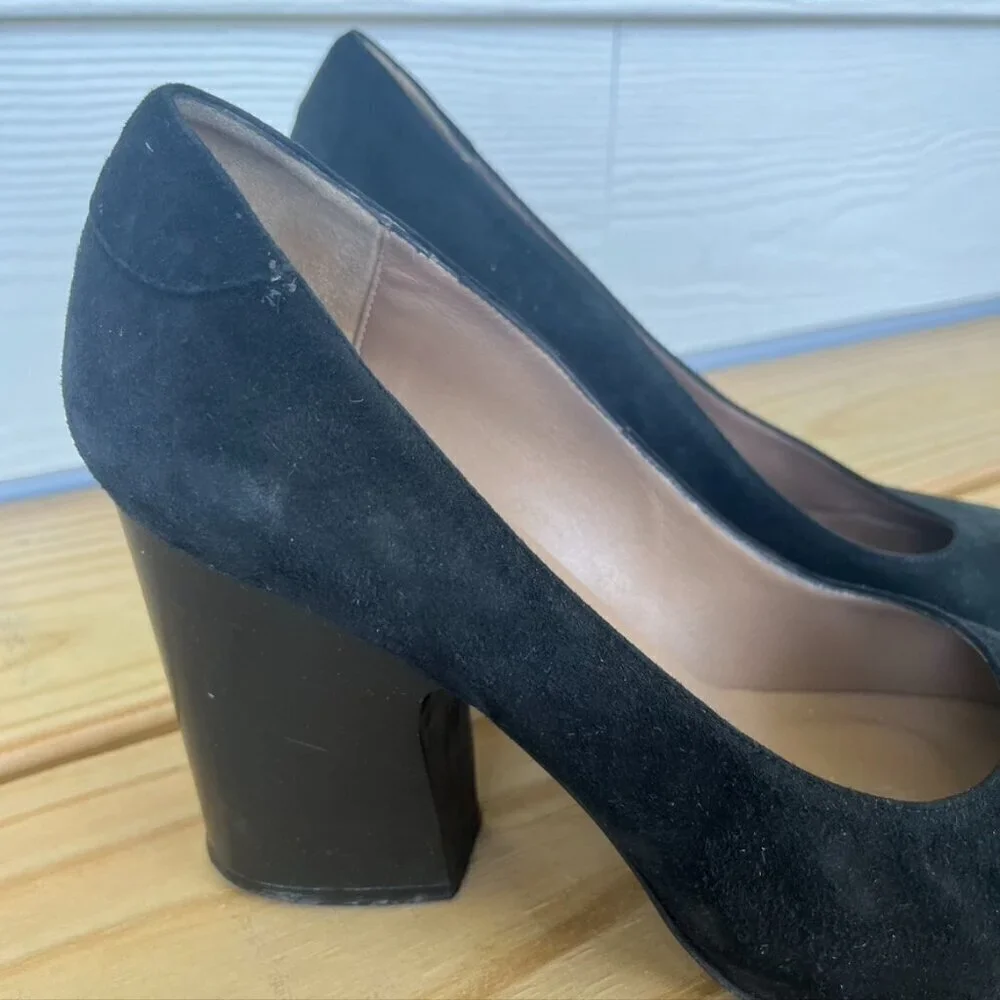 ** Acne Studios Reverse Suede Sully Block Heel Pumps Black Size 41